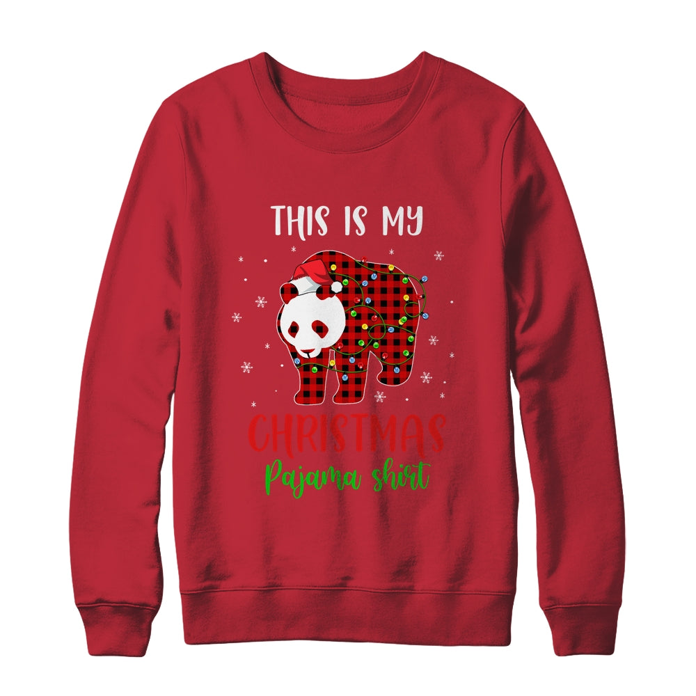 This Is My Christmas Pajama Shirt Panda Bear Red Plaid Shirt & Sweatshirt | siriusteestore