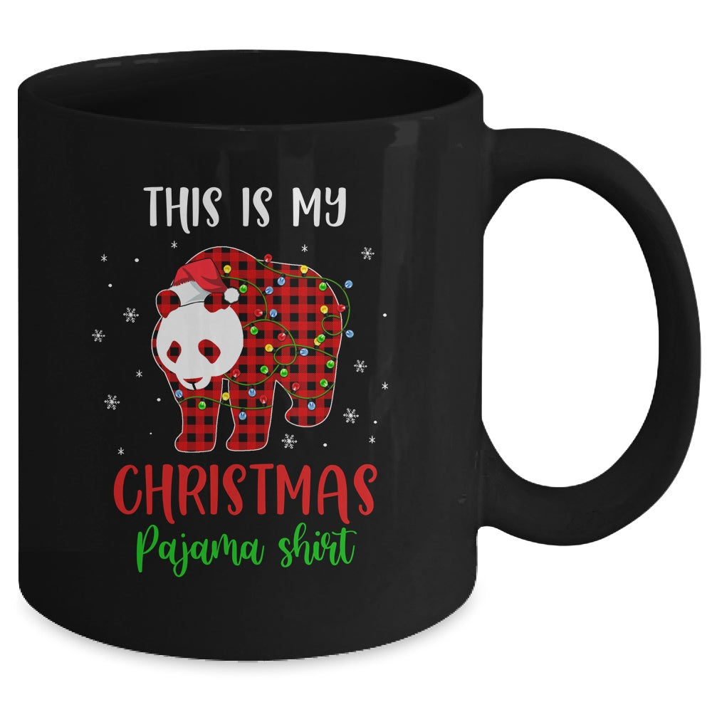 This Is My Christmas Pajama Shirt Panda Bear Red Plaid Mug | siriusteestore