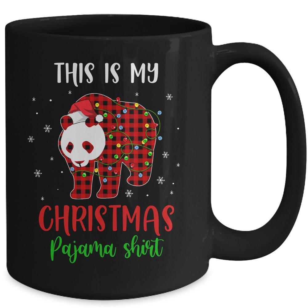 This Is My Christmas Pajama Shirt Panda Bear Red Plaid Mug | siriusteestore