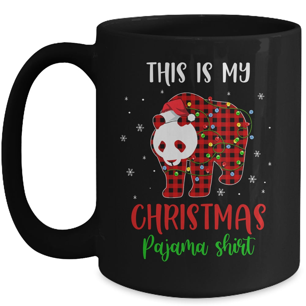 This Is My Christmas Pajama Shirt Panda Bear Red Plaid Mug | siriusteestore