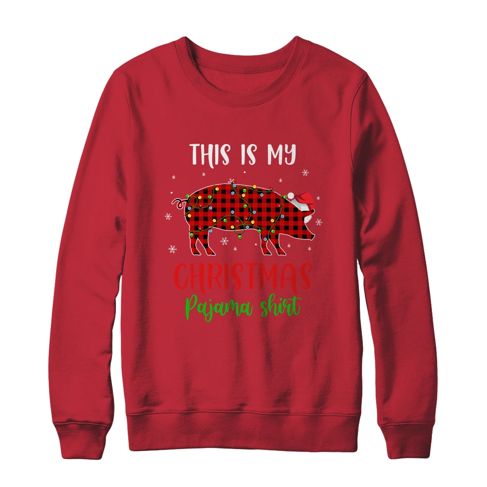 This Is My Christmas Pajama Shirt Pig Red Plaid Shirt & Sweatshirt | siriusteestore