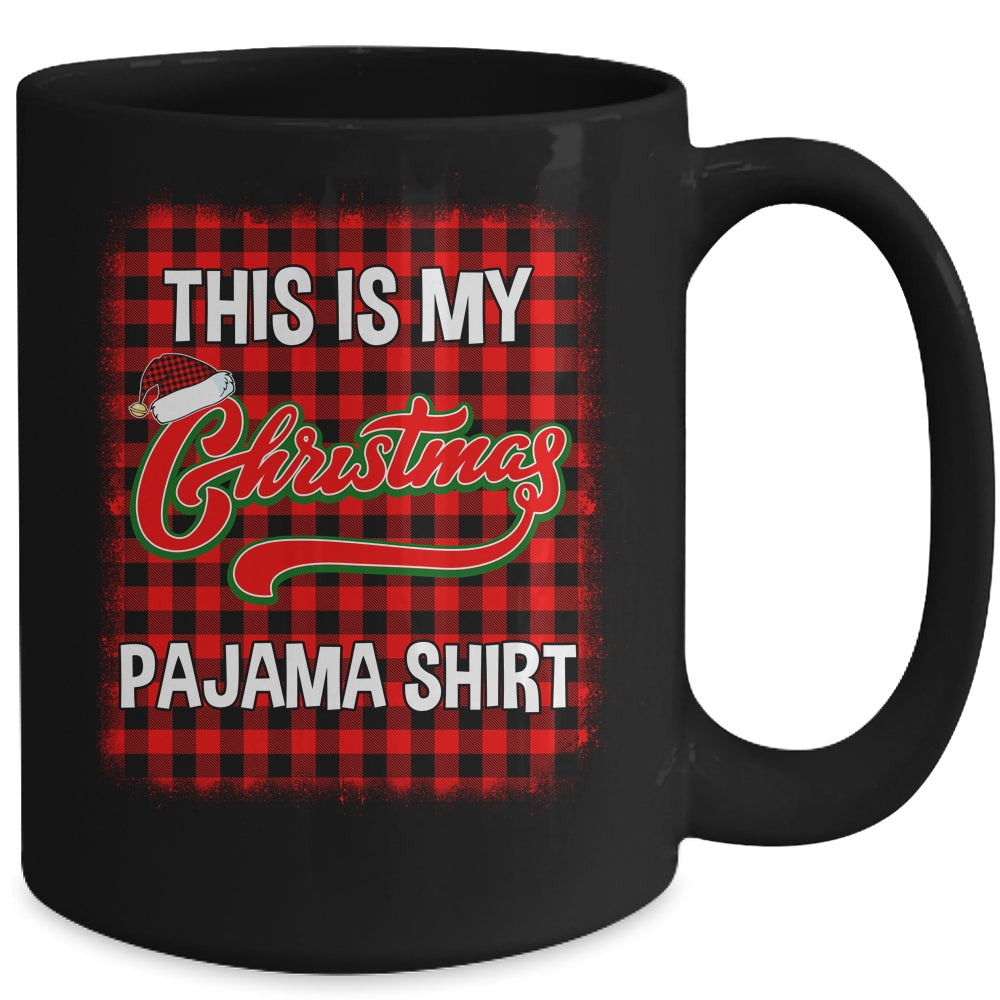 This Is My Christmas Pajama Shirt Red Plaid Funny Holidays Mug | siriusteestore
