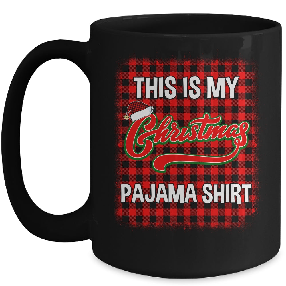 This Is My Christmas Pajama Shirt Red Plaid Funny Holidays Mug | siriusteestore