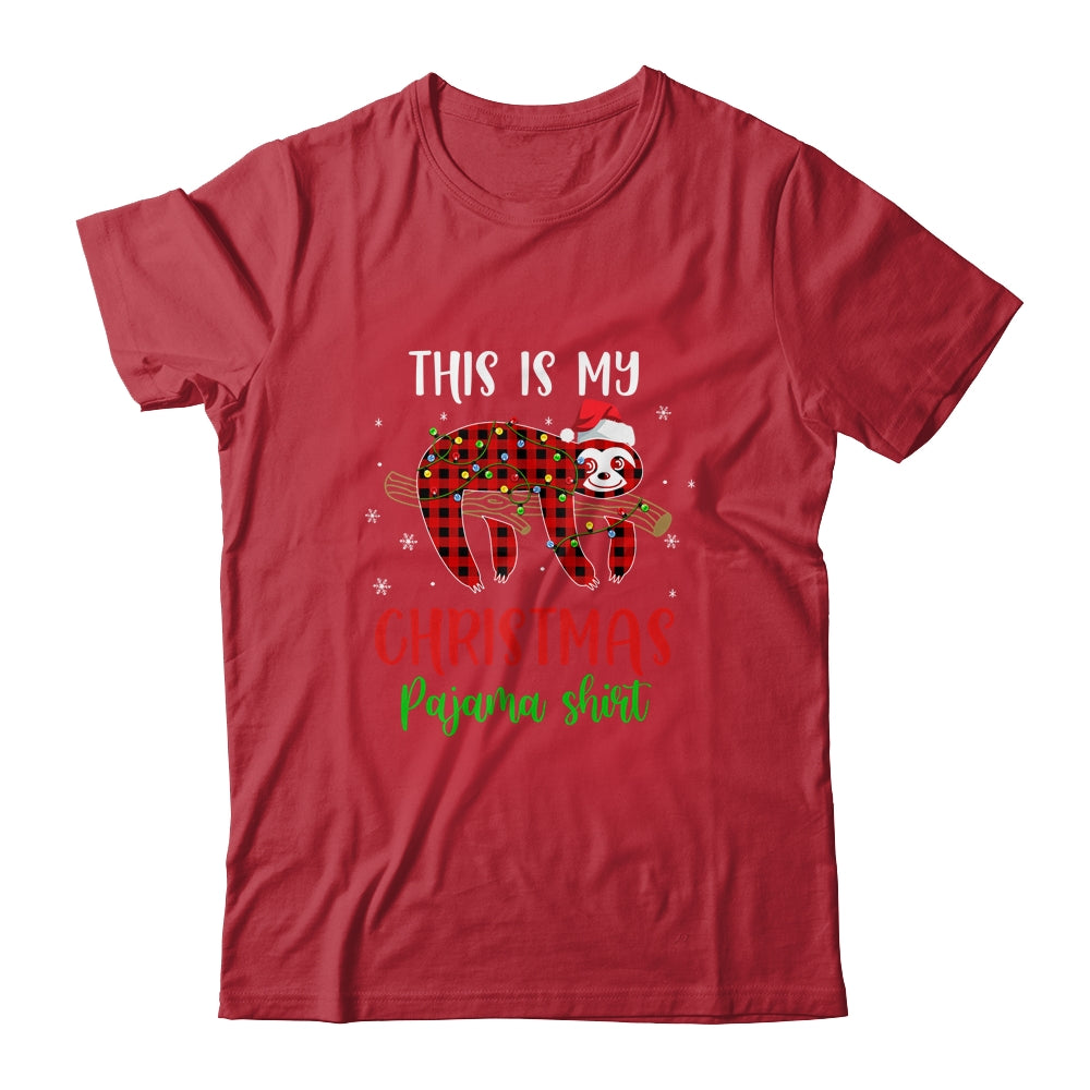 This Is My Christmas Pajama Shirt Sloth Red Plaid Shirt & Sweatshirt | siriusteestore