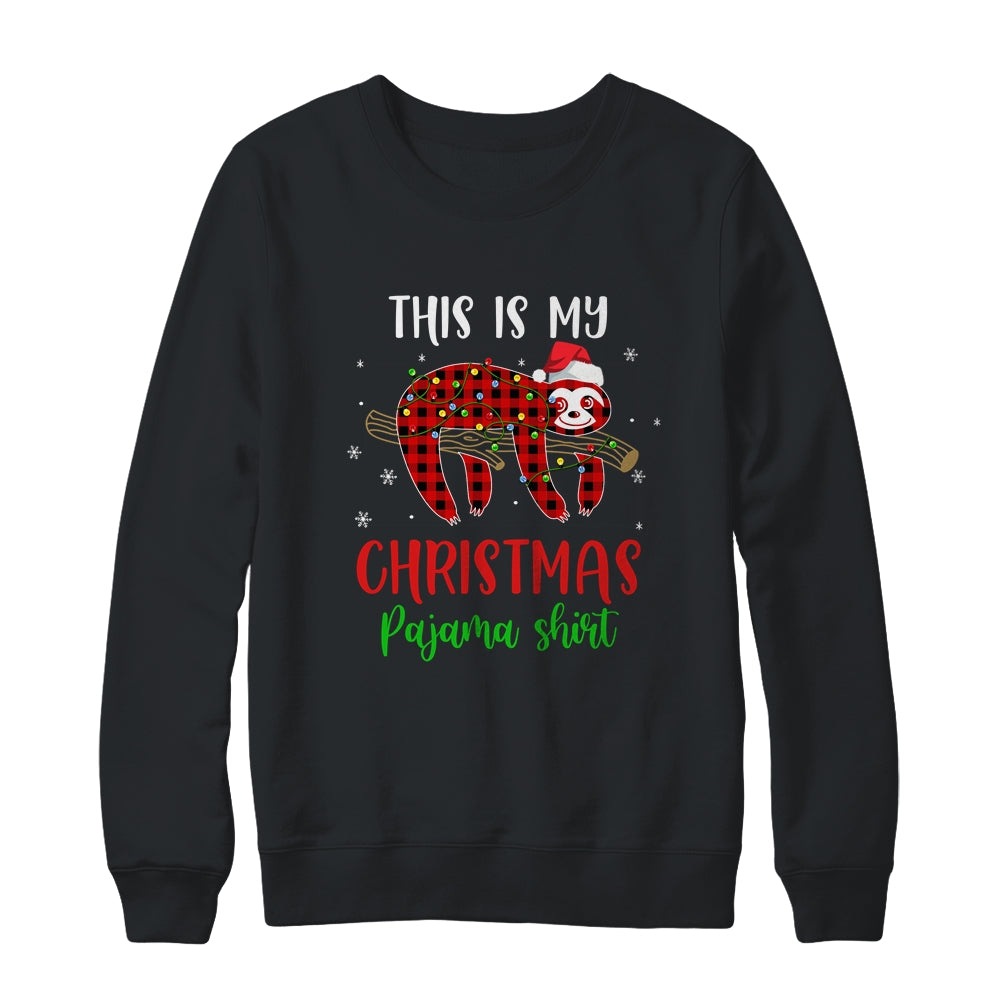 This Is My Christmas Pajama Shirt Sloth Red Plaid Shirt & Sweatshirt | siriusteestore