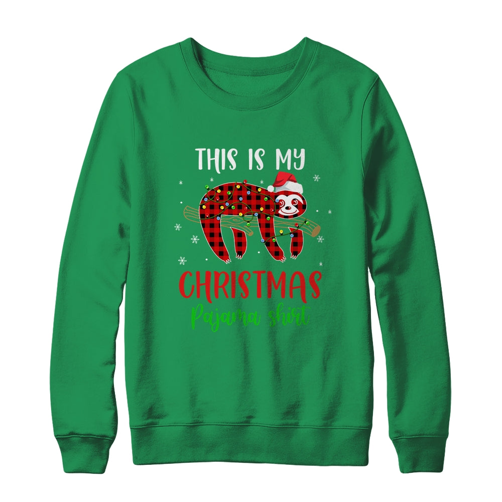 This Is My Christmas Pajama Shirt Sloth Red Plaid Shirt & Sweatshirt | siriusteestore