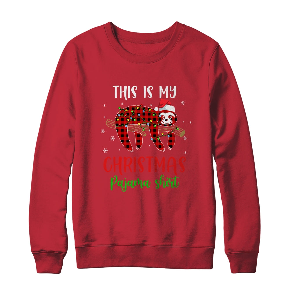 This Is My Christmas Pajama Shirt Sloth Red Plaid Shirt & Sweatshirt | siriusteestore