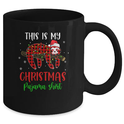 This Is My Christmas Pajama Shirt Sloth Red Plaid Mug | siriusteestore