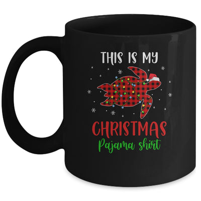 This Is My Christmas Pajama Shirt Turtle Red Plaid Mug | siriusteestore