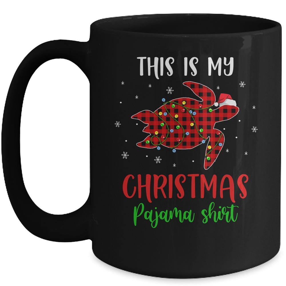 This Is My Christmas Pajama Shirt Turtle Red Plaid Mug | siriusteestore