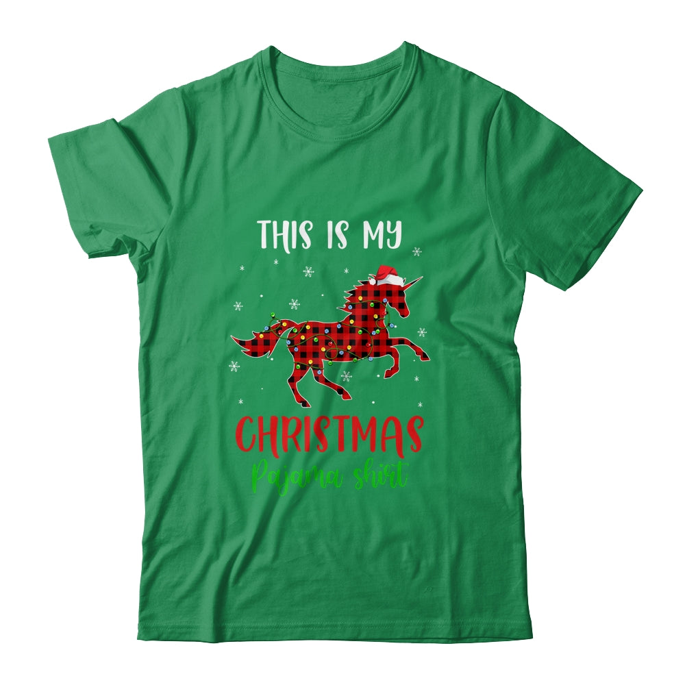 This Is My Christmas Pajama Shirt Unicorn Red Plaid Shirt & Sweatshirt | siriusteestore