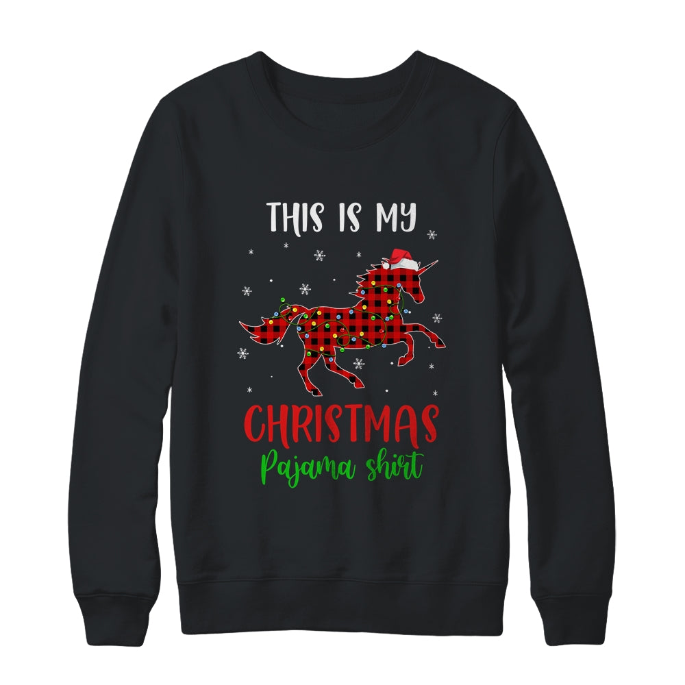 This Is My Christmas Pajama Shirt Unicorn Red Plaid Shirt & Sweatshirt | siriusteestore