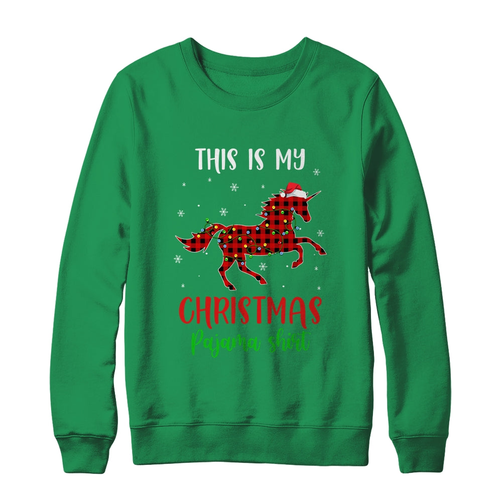 This Is My Christmas Pajama Shirt Unicorn Red Plaid Shirt & Sweatshirt | siriusteestore
