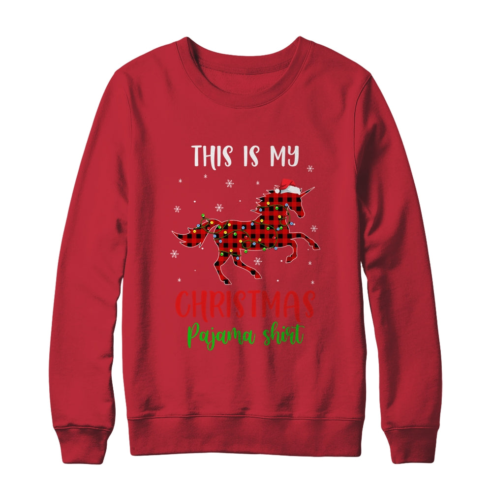 This Is My Christmas Pajama Shirt Unicorn Red Plaid Shirt & Sweatshirt | siriusteestore