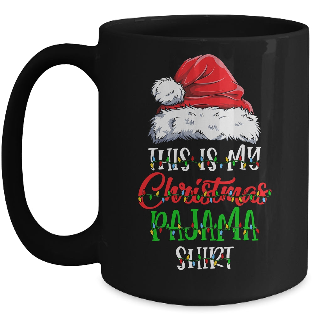 This Is My Christmas Pajama Shirt Xmas Lights Funny Holiday Mug | siriusteestore