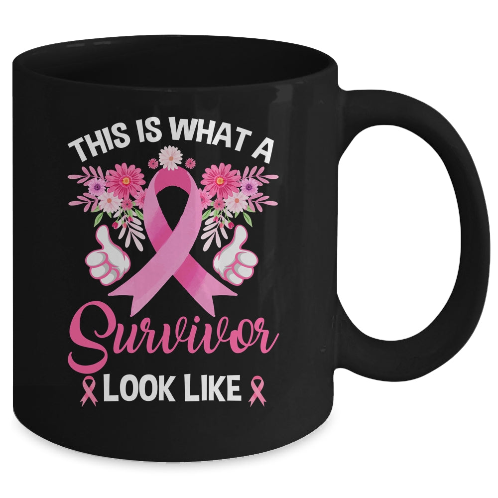 This Is What A Survivor Looks Like Breast Cancer Awareness Mug | siriusteestore