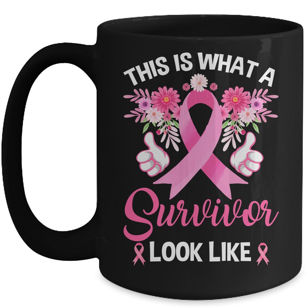 This Is What A Survivor Looks Like Breast Cancer Awareness Mug | siriusteestore