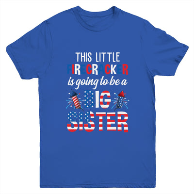This Little Firecracker Is Going To Be Big Sister 4th July Youth Shirt | siriusteestore