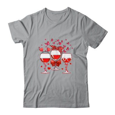 Three Glasses Wine Heart Funny Couple Valentines Day Shirt & Tank Top | siriusteestore