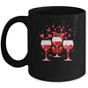 Three Glasses Wine Heart Funny Couple Valentines Day Mug | siriusteestore
