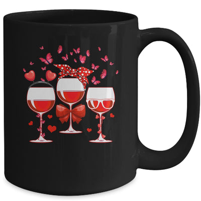 Three Glasses Wine Heart Funny Couple Valentines Day Mug | siriusteestore