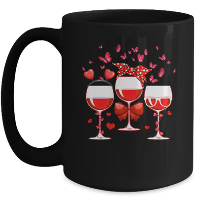 Three Glasses Wine Heart Funny Couple Valentines Day Mug | siriusteestore