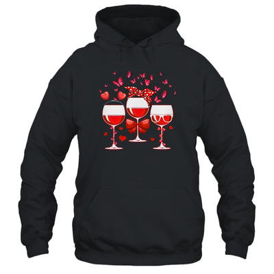 Three Glasses Wine Heart Funny Couple Valentines Day Shirt & Tank Top | siriusteestore