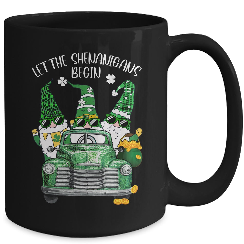 Three Gnome St Patricks Day Let The Shenanigans Begin Irish Mug | siriusteestore