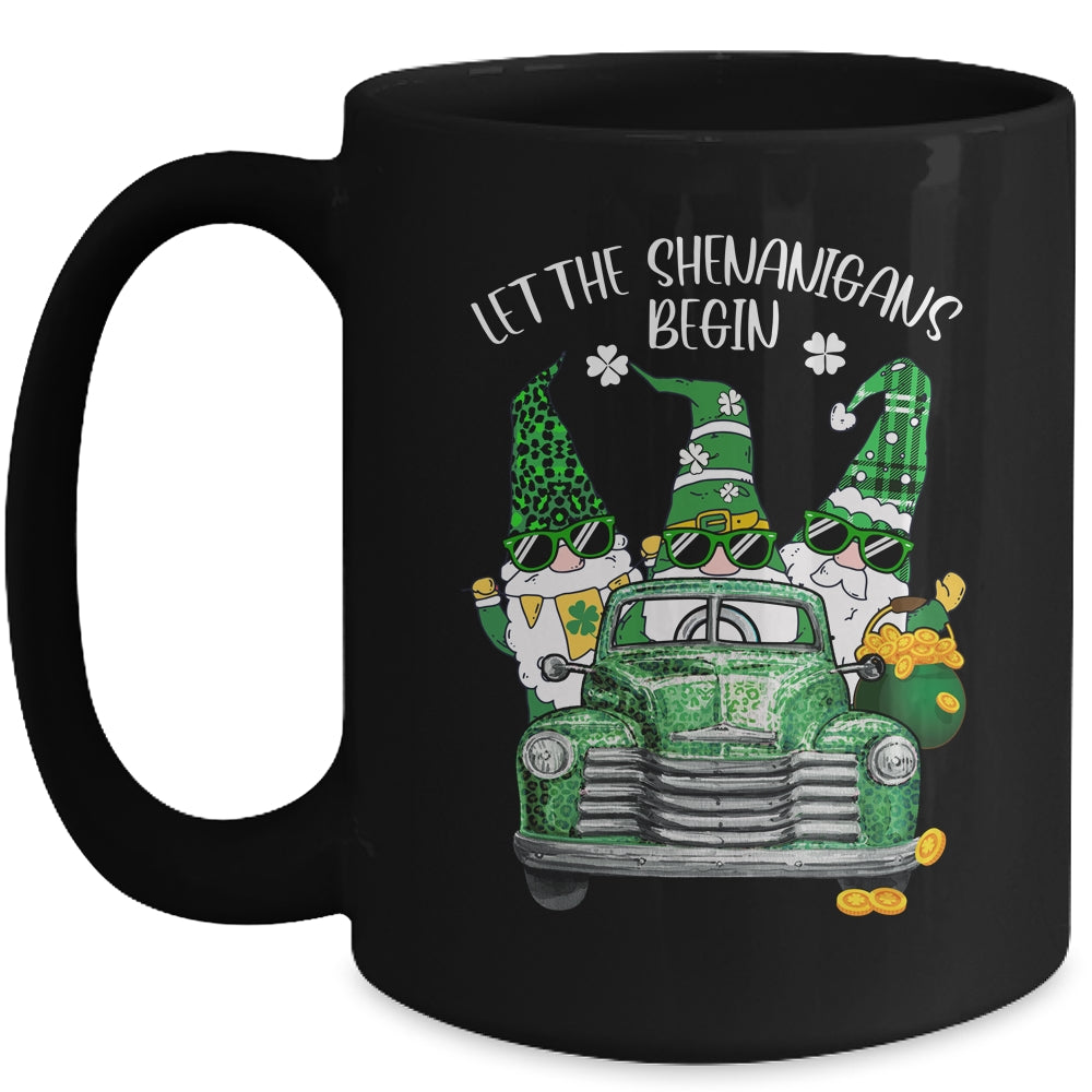 Three Gnome St Patricks Day Let The Shenanigans Begin Irish Mug | siriusteestore