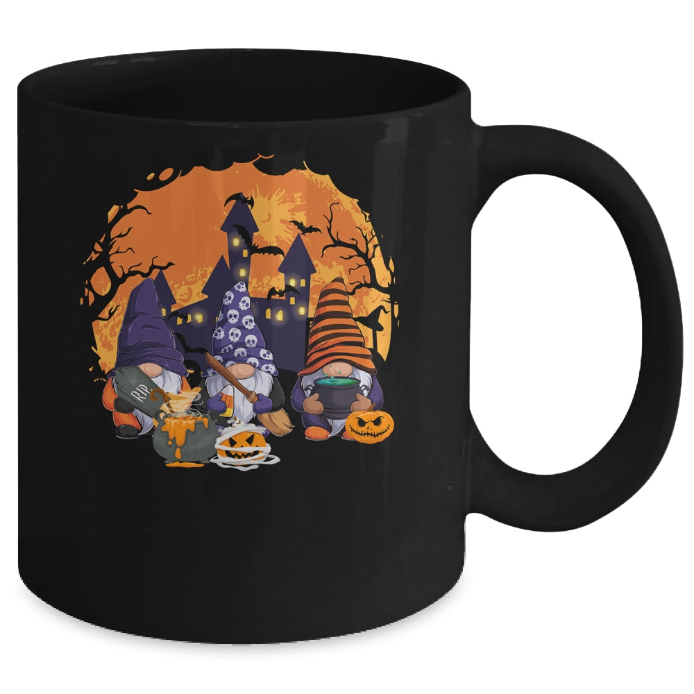 Three Gnomes Happy Halloween Fall Candy Corn Pumpkin Mug | siriusteestore