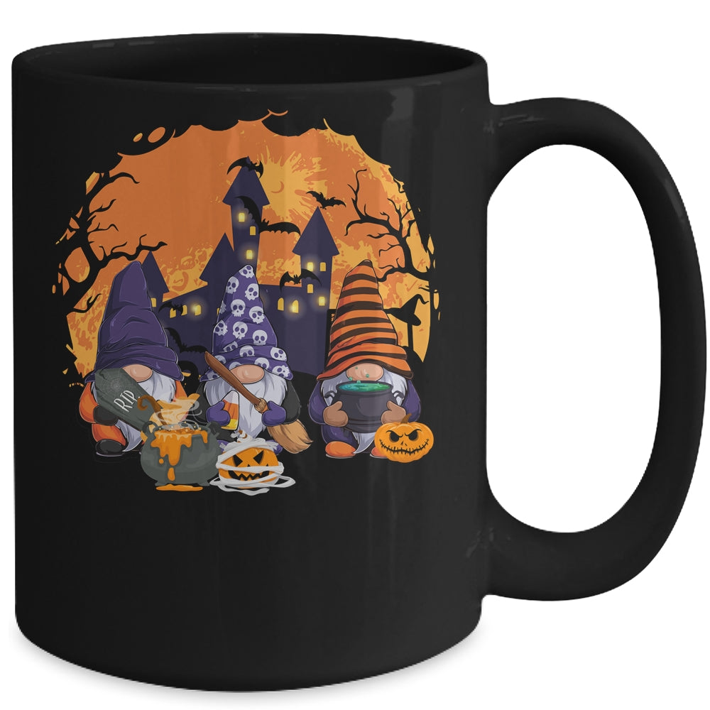 Three Gnomes Happy Halloween Fall Candy Corn Pumpkin Mug | siriusteestore