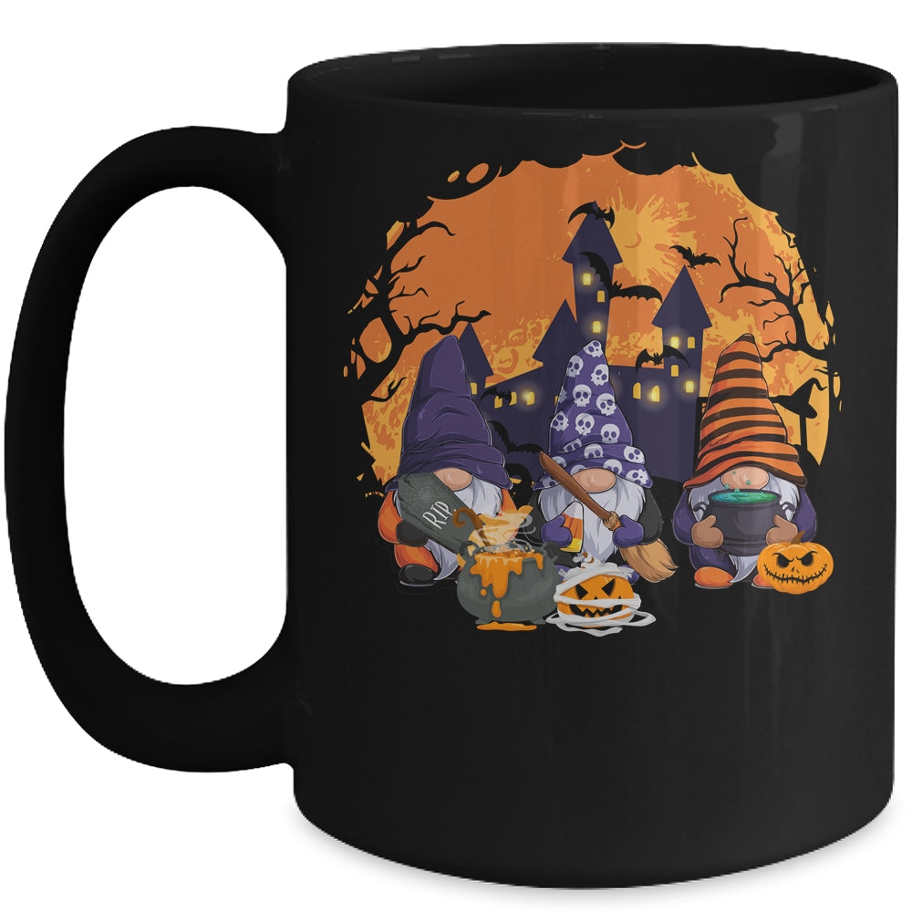 Three Gnomes Happy Halloween Fall Candy Corn Pumpkin Mug | siriusteestore