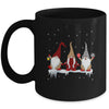 Three Gnomes In Leopard Printed Buffalo Plaid Christmas Gift Mug | siriusteestore