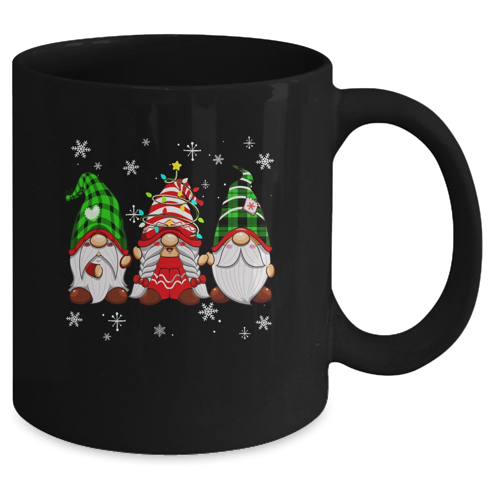 Three Gnomies Red Plaid Buffalo Costume Gnome Christmas Mug | siriusteestore