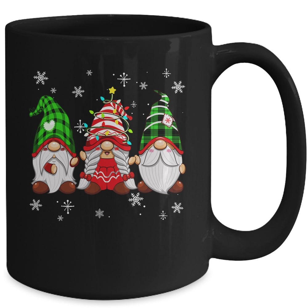 Three Gnomies Red Plaid Buffalo Costume Gnome Christmas Mug | siriusteestore