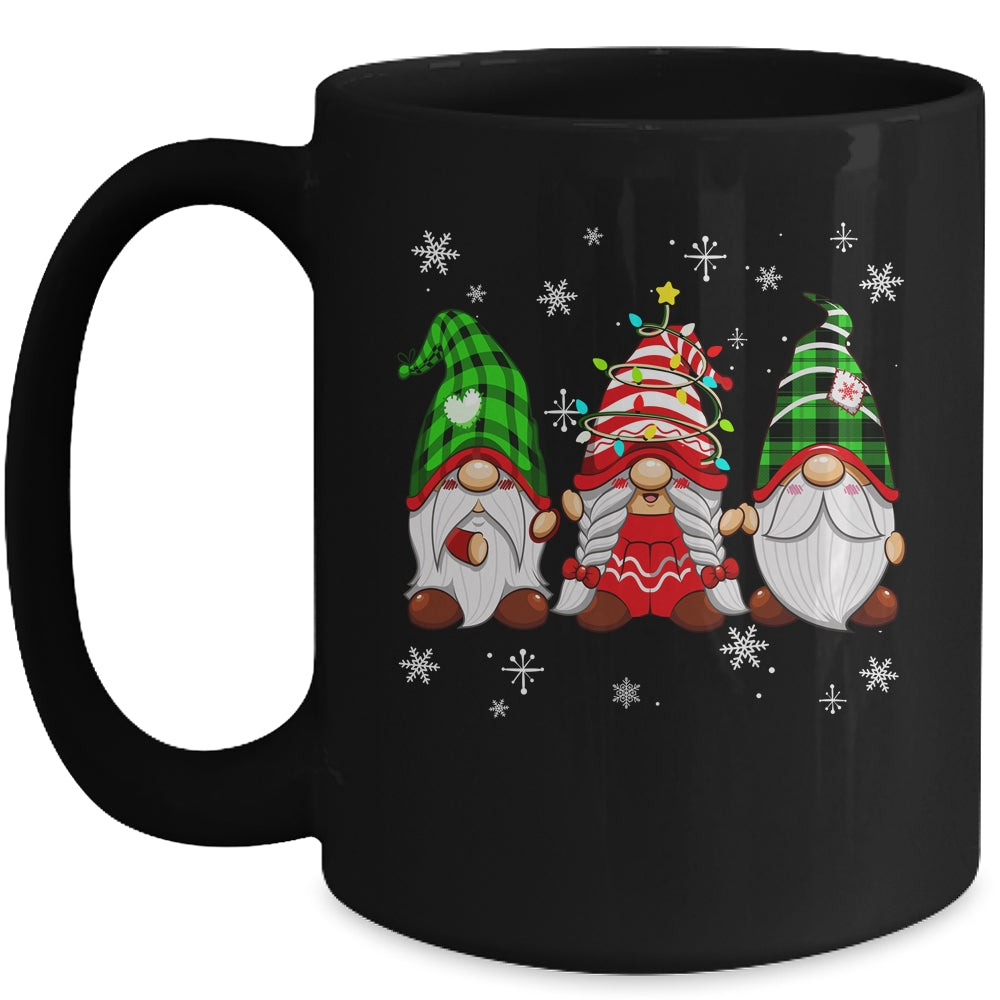 Three Gnomies Red Plaid Buffalo Costume Gnome Christmas Mug | siriusteestore