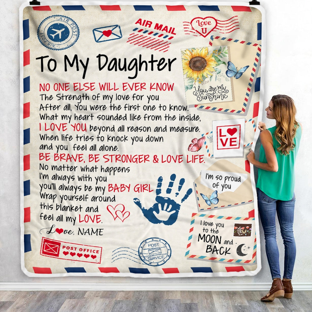 Personalized To My Daughter From Mom Dad Blanket Letter Airmail The St Siriustee