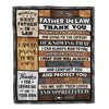 To My Father In Law Blanket From Daughter In Law Wood Thank You Like A Second Father For Fathers Day Birthday Christmas Customized Bed Fleece Throw Blanket | siriusteestore