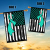 Tourette Syndrome Awareness America Flag Teal Ribbon | siriusteestore