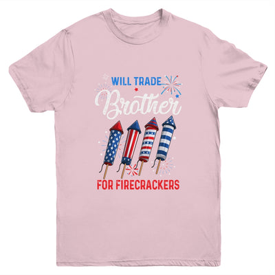 Trade Brother For Firecrackers Funny Girls 4th Of July Youth Shirt | siriusteestore