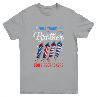 Trade Brother For Firecrackers Funny Girls 4th Of July Youth Shirt | siriusteestore