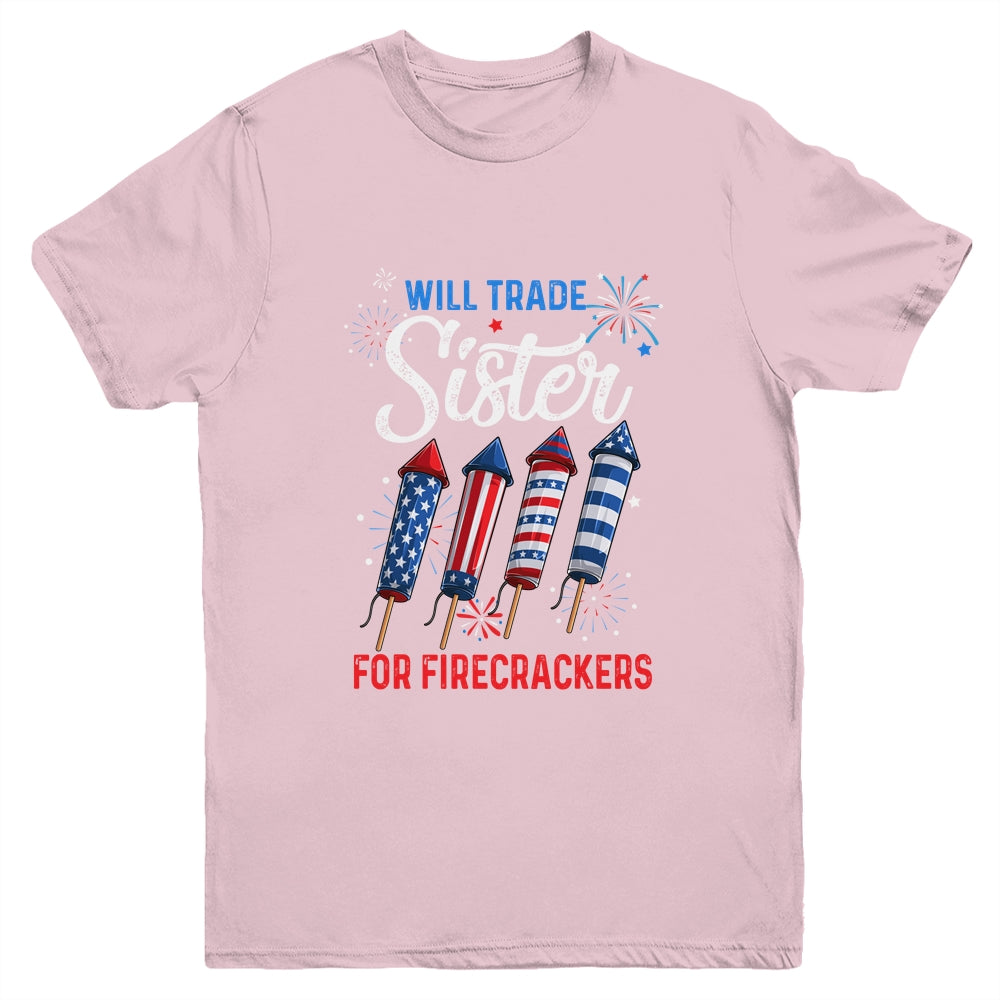 Trade Sister For Firecrackers Funny Boys 4th Of July Youth Shirt | siriusteestore