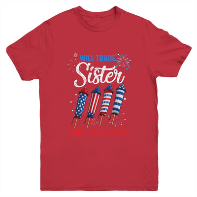 Trade Sister For Firecrackers Funny Boys 4th Of July Youth Shirt | siriusteestore