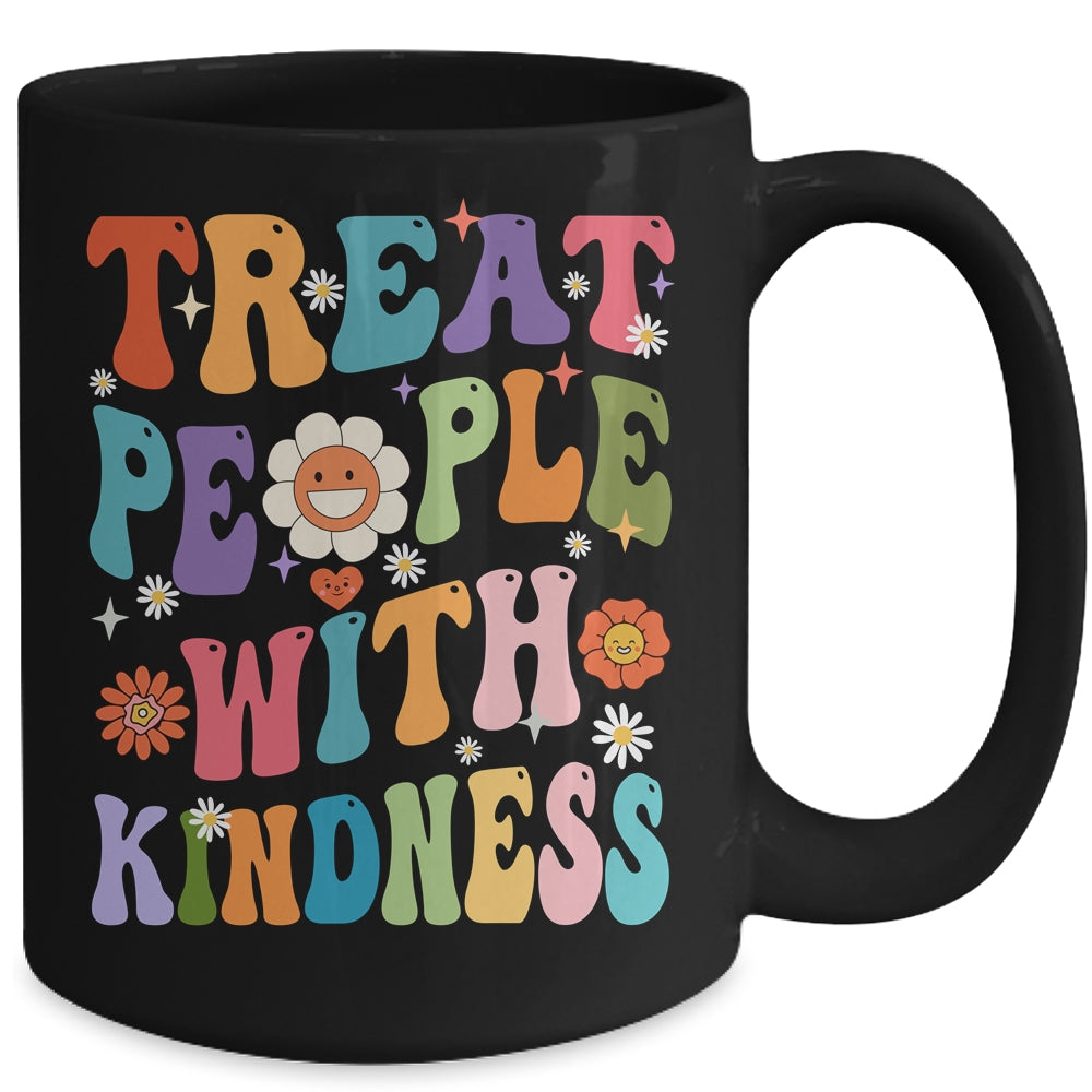 Treat People With Kindness Positive Mindset Groovy Women Mug | siriusteestore