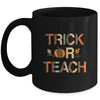 Trick Or Teach Cute Leopard Pumpkin Halloween Mug | siriusteestore