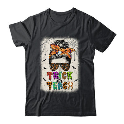 Trick Or Teach One Spooky Teacher Messy Bun Halloween Shirt & Hoodie | siriusteestore