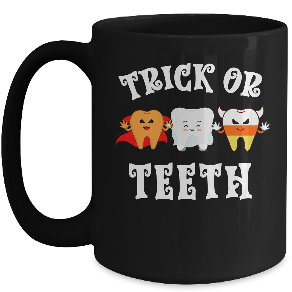 Trick Or Teeth Funny Dental Halloween Treat Dentist Mug | siriusteestore