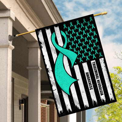 Trigeminal Neuralgia Awareness America Flag Teal Ribbon | siriusteestore