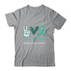 Trigeminal Neuralgia Awareness Peace Love Cure Leopard Shirt & Hoodie | siriusteestore