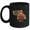 Turkey Eat Pizza Adult Vegan Kids Funny Thanksgiving Mug | siriusteestore